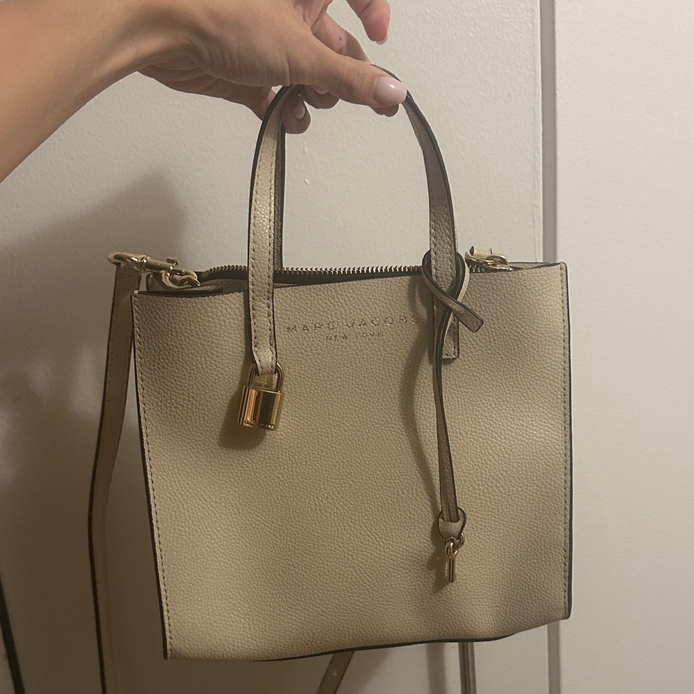 Marc Jacobs Beige Satchel with Gold Accents